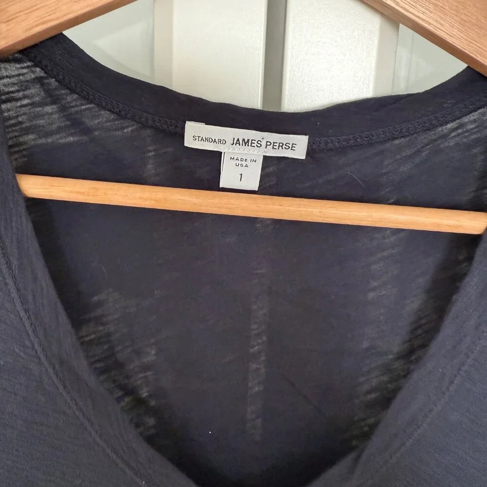 James Perse Slub V Neck Size 1 in Deep (Dark Navy) Purchased Directly from JP - Picture 4 of 7